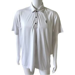 Bermuda Sands Mens White Golf Polo Shirt Short Sleeve Wicking Size Large